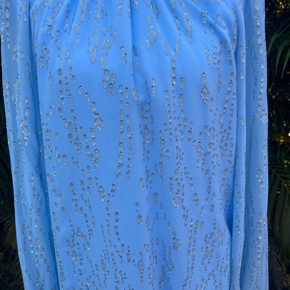 Lilly Pulitzer Light Blue top Noraleen Silk Fish Clip Chiffon (NWT) - Picture 2 of 6